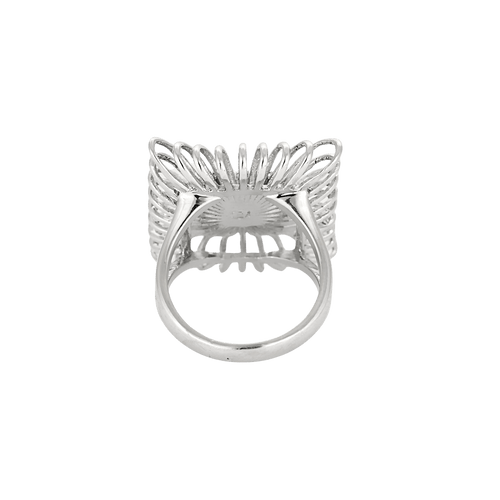 Bague 51 Bague vintage années 60/70 en or blanc 18 carats et diamants 58 Facettes BO/240041