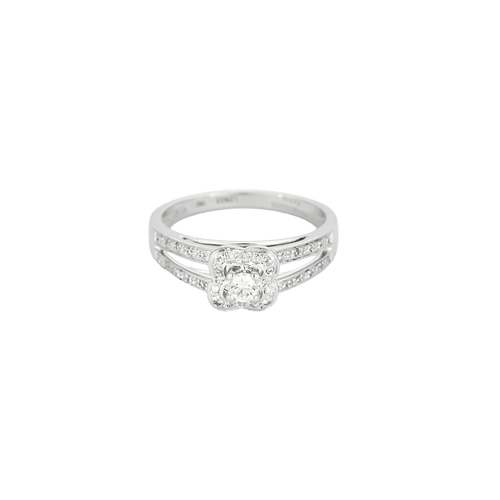 Bague 48 Bague motif floral en or blanc 18 carats et diamants 58 Facettes BO/250011/