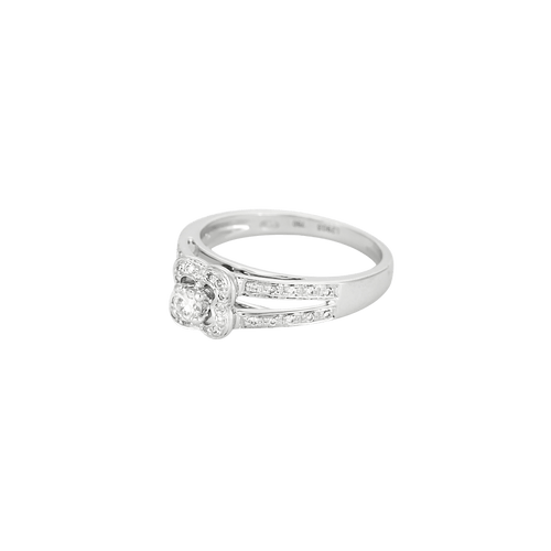 Bague 48 Bague motif floral en or blanc 18 carats et diamants 58 Facettes BO/250011/