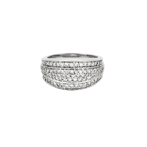 Bague 51 Bague jonc pavée de diamants en or blanc 18 carats 58 Facettes BO/250023