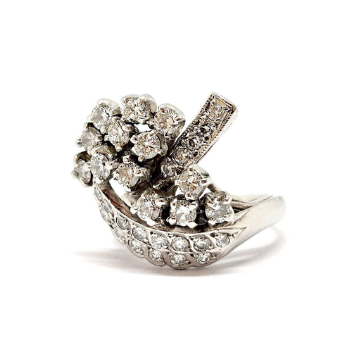 Bague 48 Bague vintage diamants platine 58 Facettes