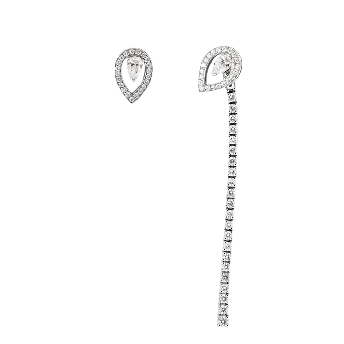 Boucles d'oreilles FRED - Boucles d'oreilles Lovelight en or blanc et diamants 58 Facettes