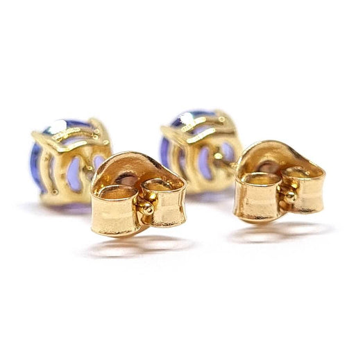 Boucles d'oreilles Boucles d'oreilles tanzanites or jaune 58 Facettes