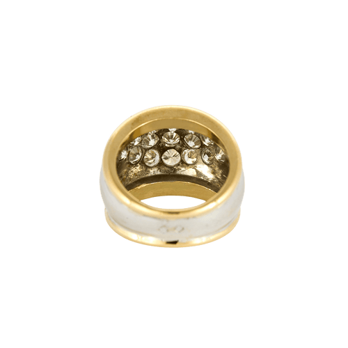 Bague 51 Bague jonc en or jaune et blanc et diamants 58 Facettes BO/240023//