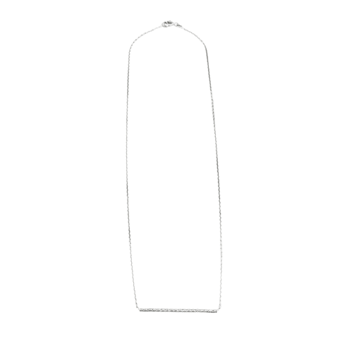 Collier Collier or blanc serti d’une barrette de diamants 58 Facettes