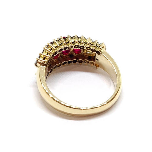 Bague 52 Bague ancienne rubis diamants or jaune 58 Facettes