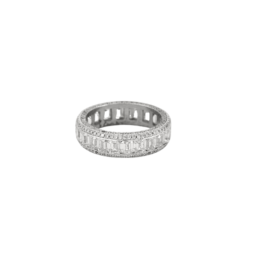 Bague 57.5 Bague bandeau sertie de diamants en or blanc 58 Facettes BO/240059
