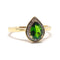 Bague 56 Bague diopside poire diamants or jaune 58 Facettes