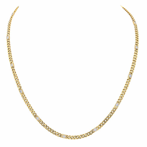 Collier Collier maille gourmette en or jaune avec diamants 58 Facettes 698524CN