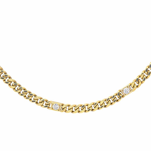 Collier Collier maille gourmette en or jaune avec diamants 58 Facettes 698524CN