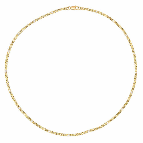 Collier Collier maille gourmette en or jaune avec diamants 58 Facettes 698524CN
