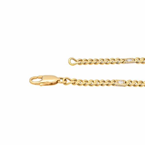 Collier Collier maille gourmette en or jaune avec diamants 58 Facettes 698524CN