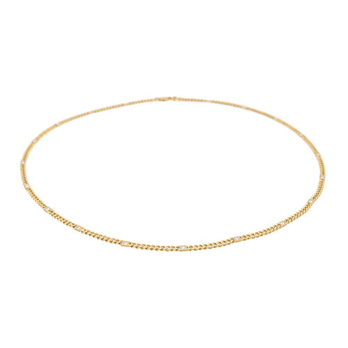 Collier Collier maille gourmette en or jaune avec diamants 58 Facettes 698524CN