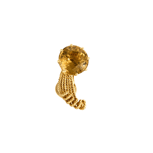 Boucles d'oreilles Boucles d'oreilles vintage en or jaune 18 carats et citrine 58 Facettes BO/240018/