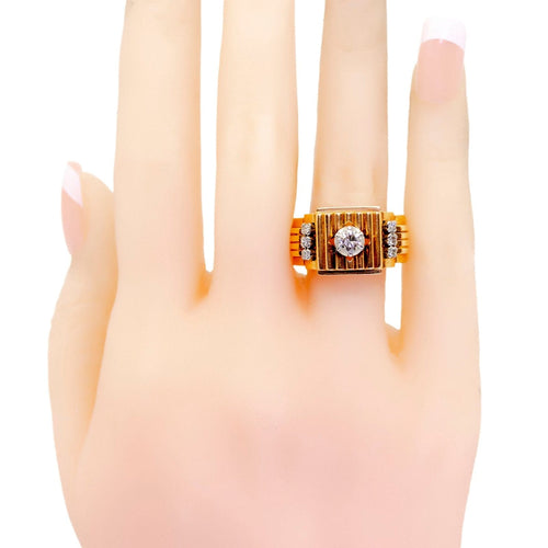 Bague 56 Bague style Tank en or 18 ct et diamants 58 Facettes C1485E644F464E38943C10C5A7C45E75