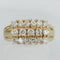 Bague 56 Bague cocktail en or jaune 750 à 3 rangs de diamants 58 Facettes 1828