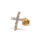 Boucles d'oreilles Boucle d’oreille croix en or jaune 18 carats et diamants 58 Facettes