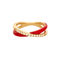 Bague 54 Bague or jaune céramique rouge 58 Facettes 3131758