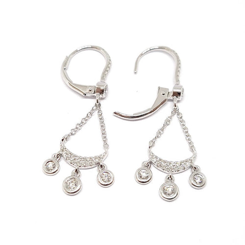 Boucles d'oreilles Boucles d'oreilles attrape rêves diamants or blanc 58 Facettes