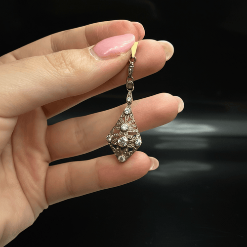 Pendentif Pendentif Jugendstil austro-hongrois en or et argent avec diamants 58 Facettes