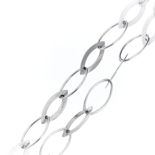 Collier Collier - Chaîne marquise en or blanc 18 ct et diamants 58 Facettes 8119