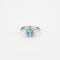 Bague 52 Bague aigue-marine et diamants en or gris 58 Facettes