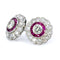 Boucles d'oreilles Boucles d’oreilles en platine avec diamants et rubis 58 Facettes D142CB1AA0A44E93A57F3964C740BA1D