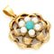 Pendentif Pendentif grappe de perles et turquoises en or 14 k 58 Facettes 1502B0152FA548E68FB652ABA5C1F8C3