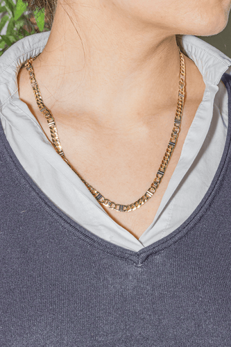 Collier Collier en or jaune et or blanc 18 carats 58 Facettes 876342CD