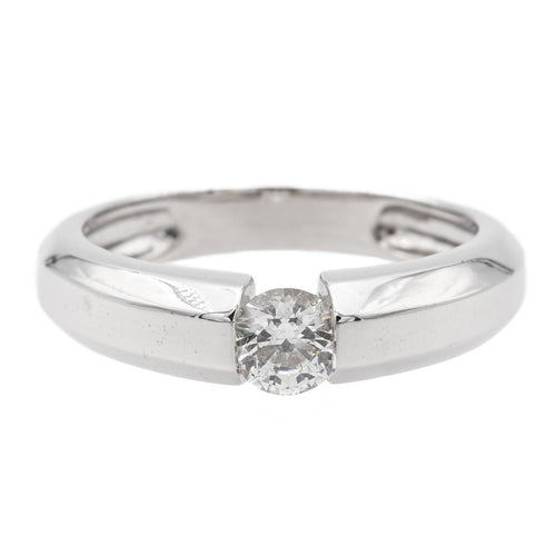 Bague 48 Bague solitaire en or blanc 18 carats avec diamant brillant 0,26 ct 58 Facettes 876345CD