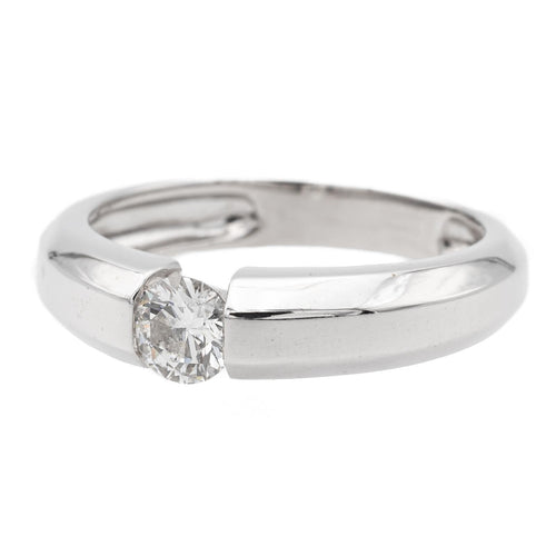 Bague 48 Bague solitaire en or blanc 18 carats avec diamant brillant 0,26 ct 58 Facettes 876345CD