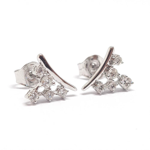 Boucles d'oreilles Boucles d'oreilles grappe diamants or blanc 58 Facettes