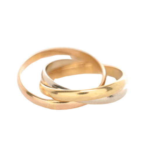 Bague 45 CARTIER - Bague Trinity or blanc, or jaune et or rose 58 Facettes 98054