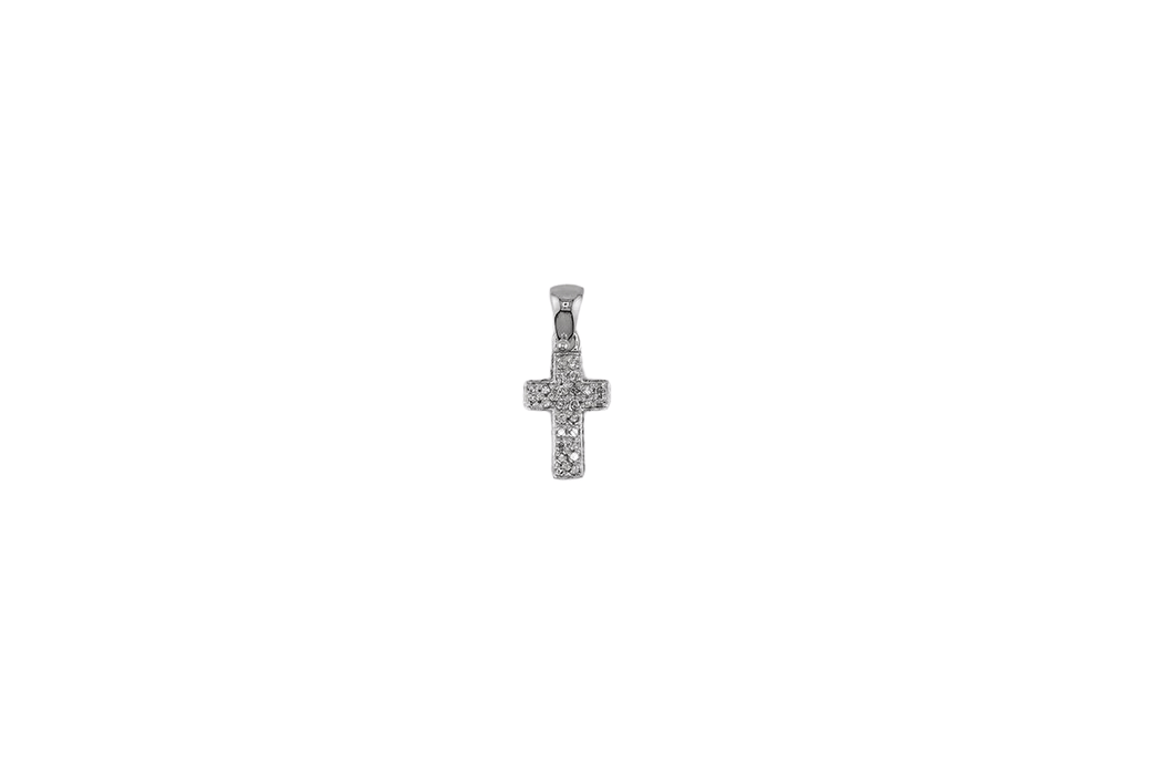 Pendentif Pendentif crucifix en or blanc pavé de diamants 58 Facettes CND93