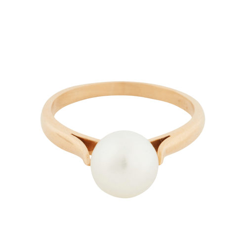 Bague 52 BAGUE OR JAUNE PERLE DE CULTURE 58 Facettes RÉF 5029/18