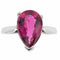 Bague 59 Bague rubélite taille poire en or blanc 18 carats 58 Facettes 902132CD