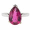 Bague 59 Bague rubélite taille poire en or blanc 18 carats 58 Facettes 902132CD