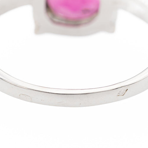 Bague 59 Bague rubélite taille poire en or blanc 18 carats 58 Facettes 902132CD