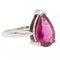 Bague 59 Bague rubélite taille poire en or blanc 18 carats 58 Facettes 902132CD