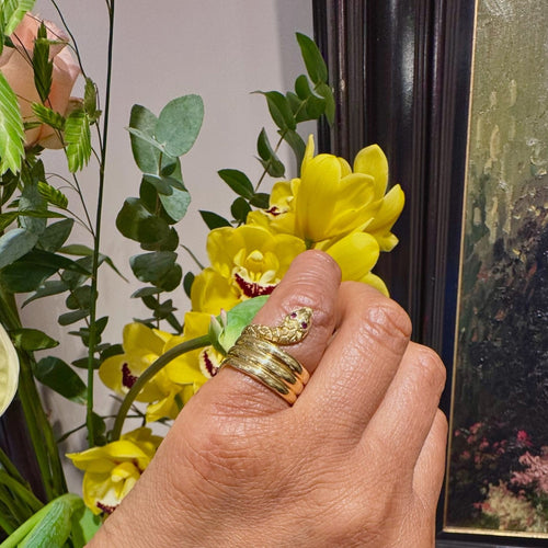 Bague 52 Bague serpent vintage victorienne en or jaune 18 carats et rubis 58 Facettes CAC76E78BD1E4724A345EAF00E8AA99F