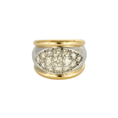 Bague 51 Bague jonc en or jaune et blanc et diamants 58 Facettes BO/240023//