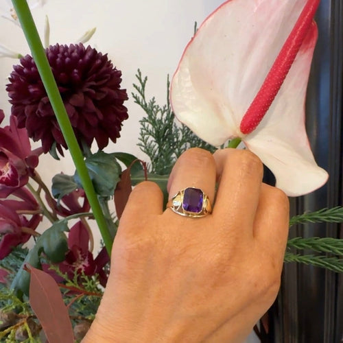 Bague 58 Bague en or jaune 14k avec améthyste 2,90 ct 58 Facettes 046DE1F92BEF443880994BB6431B1018