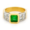 Bague 56 Bague vintage en or jaune et blanc 18k avec émeraude et diamants 58 Facettes 0D1C1344DFCE437483D07F65151ADF00