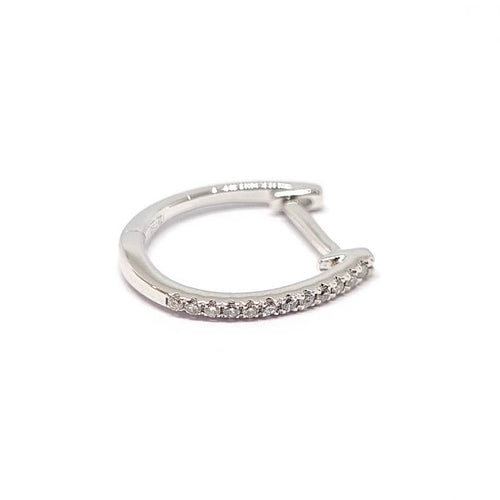 Boucles d'oreilles Boucles créoles diamants or blanc 58 Facettes