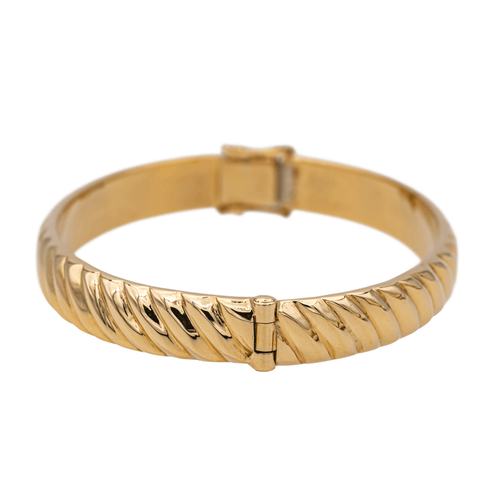 Bracelet Bracelet jonc rigide ovale en or jaune 18 carats 58 Facettes 978815CD
