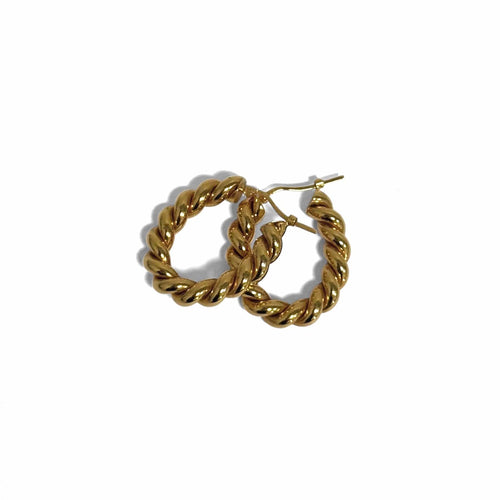 Boucles d'oreilles Créoles cordon ovales en or jaune 18K 58 Facettes REF2565-333