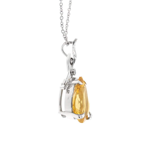 Collier Gorà - Collier à pendentif en or blanc 18 ct avec citrine et diamants 58 Facettes 9992