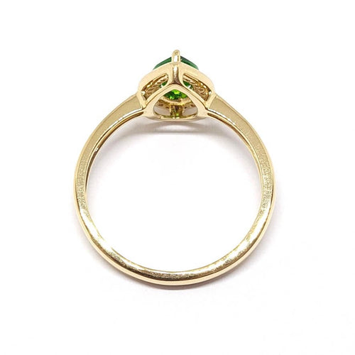 Bague 56 Bague diopside poire diamants or jaune 58 Facettes
