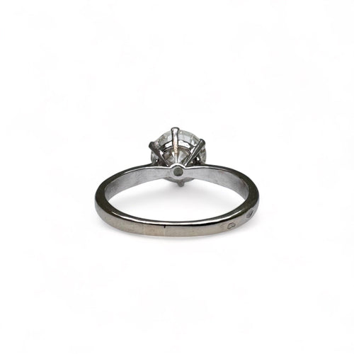 Bague 53 Bague solitaire diamant taille brillant 2,40 carats en or blanc 58 Facettes