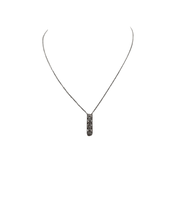 Collier Collier or blanc serti de diamants naturels 58 Facettes